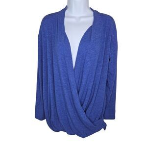 Suzanne Betro Long Sleeve Knit Wrap Top Size Small